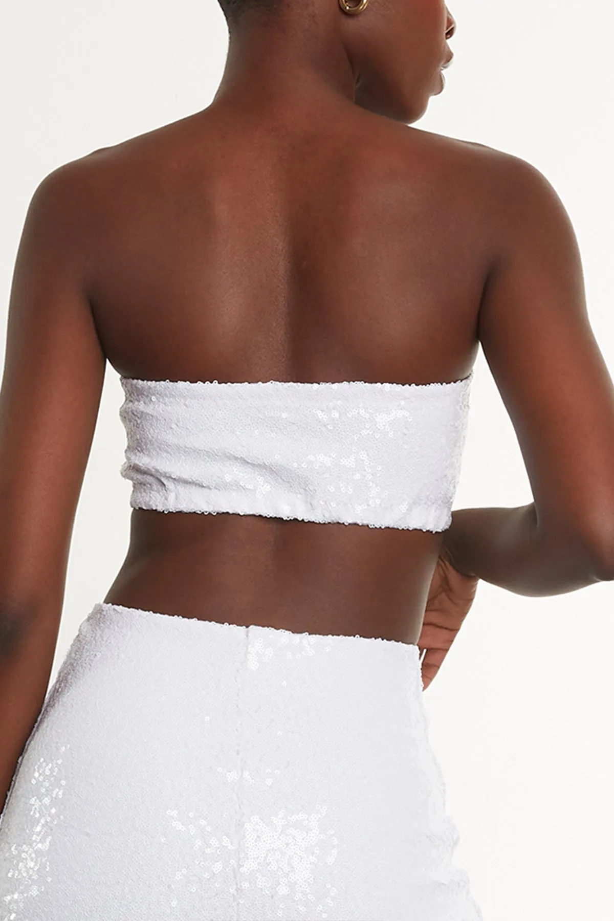 Sequin Bandeau in White