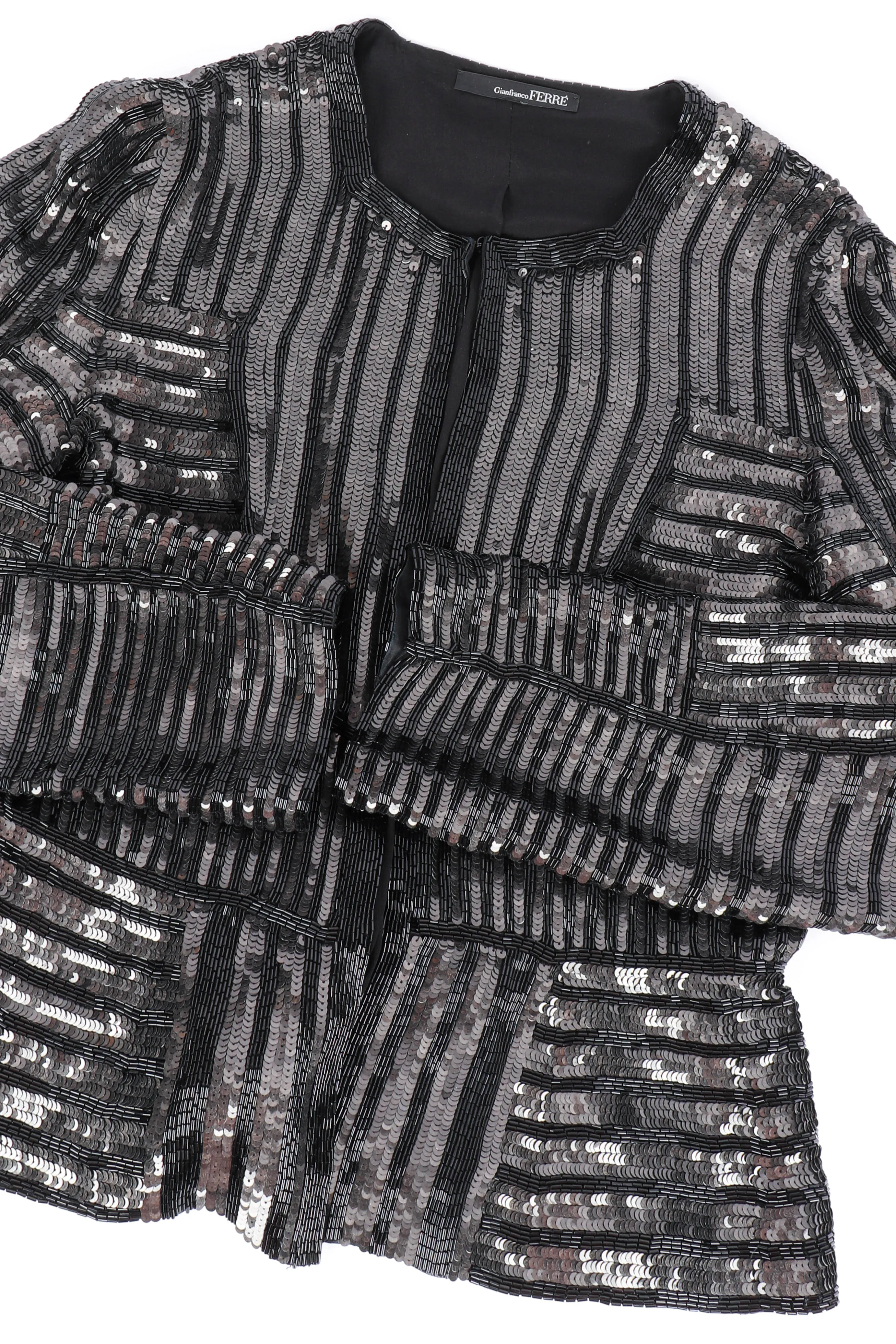 Sequin Beaded Striped Jacket