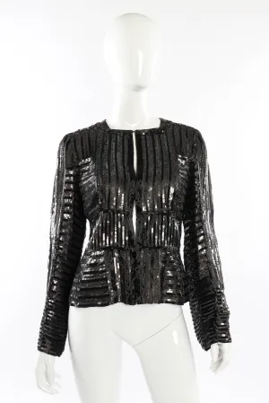 Sequin Beaded Striped Jacket