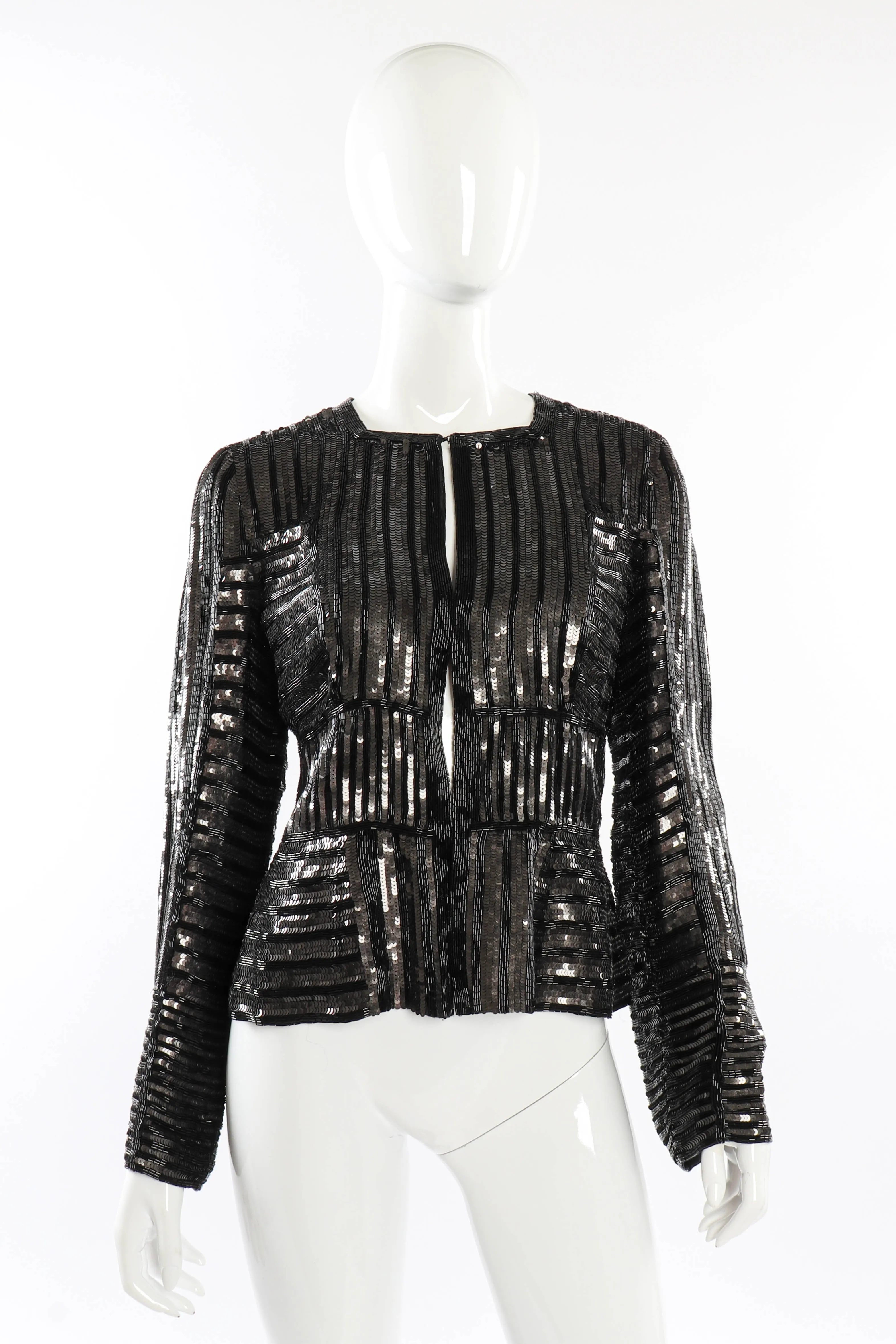 Sequin Beaded Striped Jacket