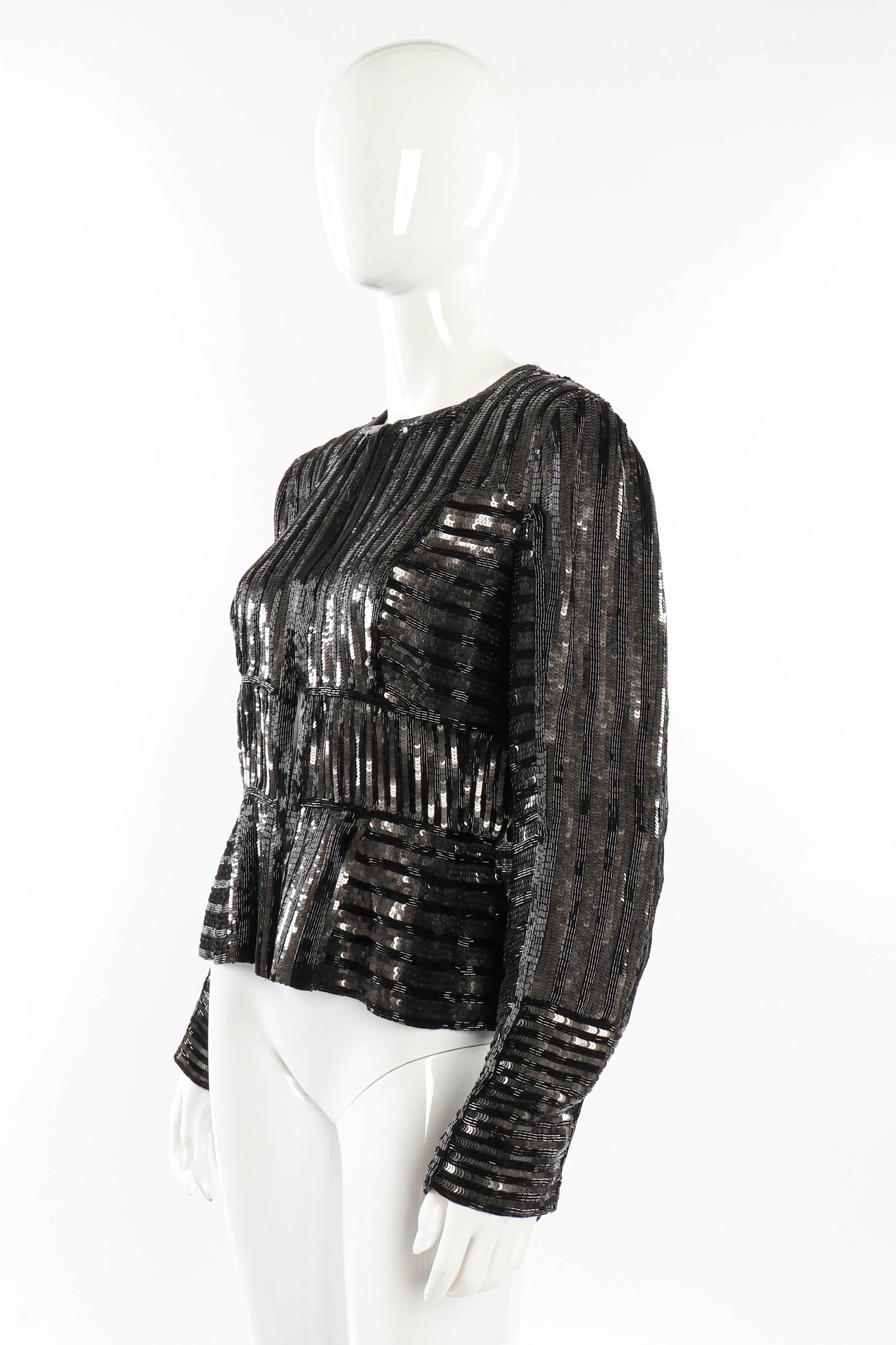 Sequin Beaded Striped Jacket