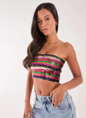 Sequin Stripes Bandeau