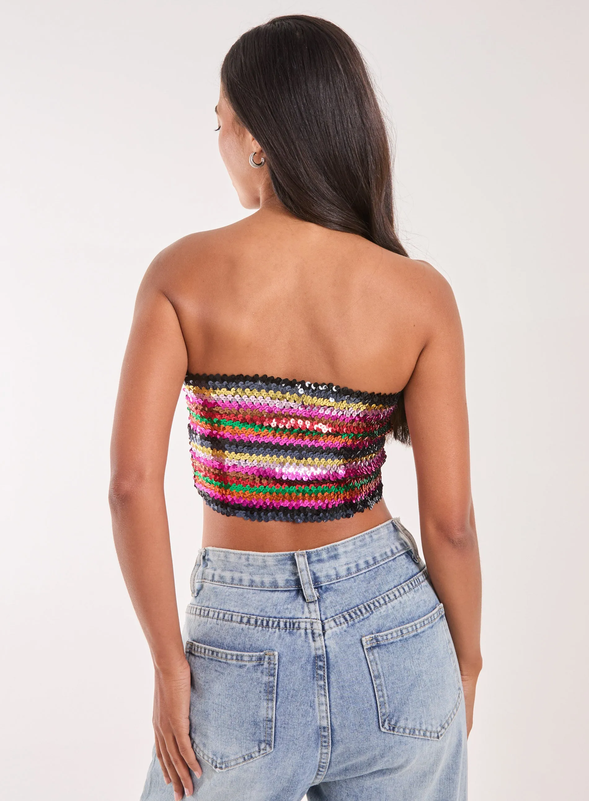 Sequin Stripes Bandeau
