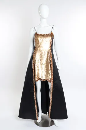 Sequined Overskirt Gown