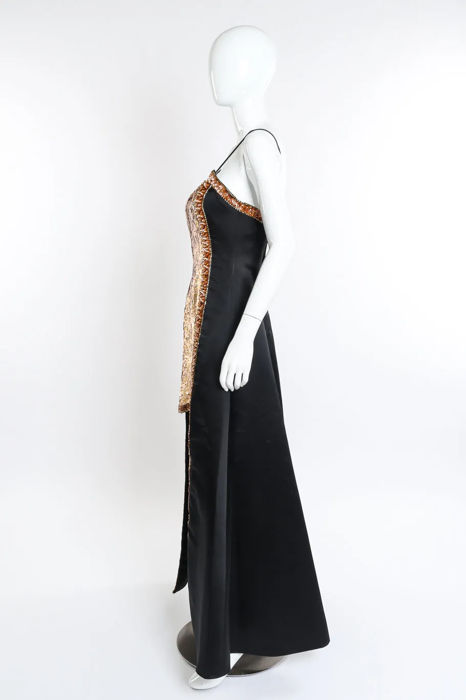 Sequined Overskirt Gown