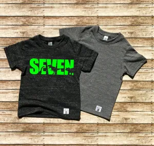 Seven Dinosuar Shirt - 7th Birthday Shirt - Seventh Birthday Shirt - Birthday Shirt 7 Year Old Birthday 7th Birthday Party 7th Birthday Gift