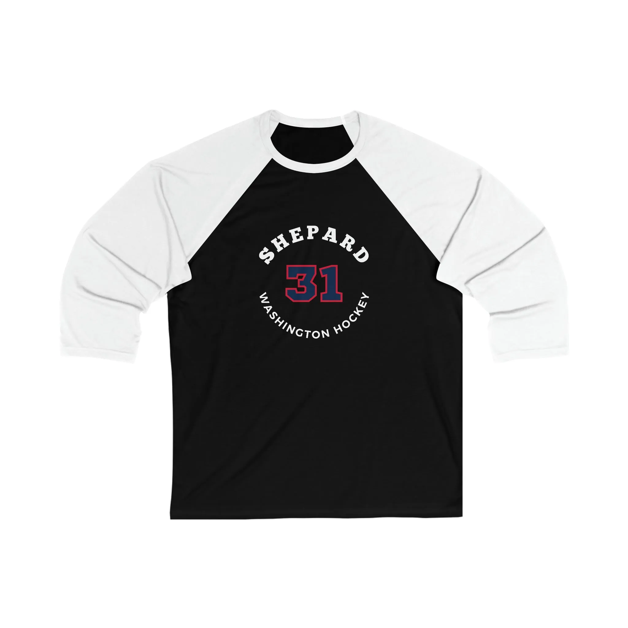 Shepard 31 Washington Hockey Number Arch Design Unisex Tri-Blend 3/4 Sleeve Raglan Baseball Shirt