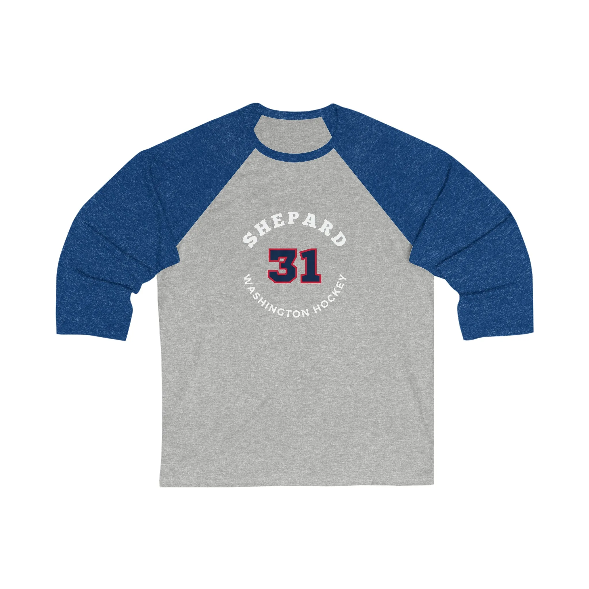 Shepard 31 Washington Hockey Number Arch Design Unisex Tri-Blend 3/4 Sleeve Raglan Baseball Shirt