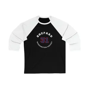 Shepard 31 Washington Hockey Number Arch Design Unisex Tri-Blend 3/4 Sleeve Raglan Baseball Shirt
