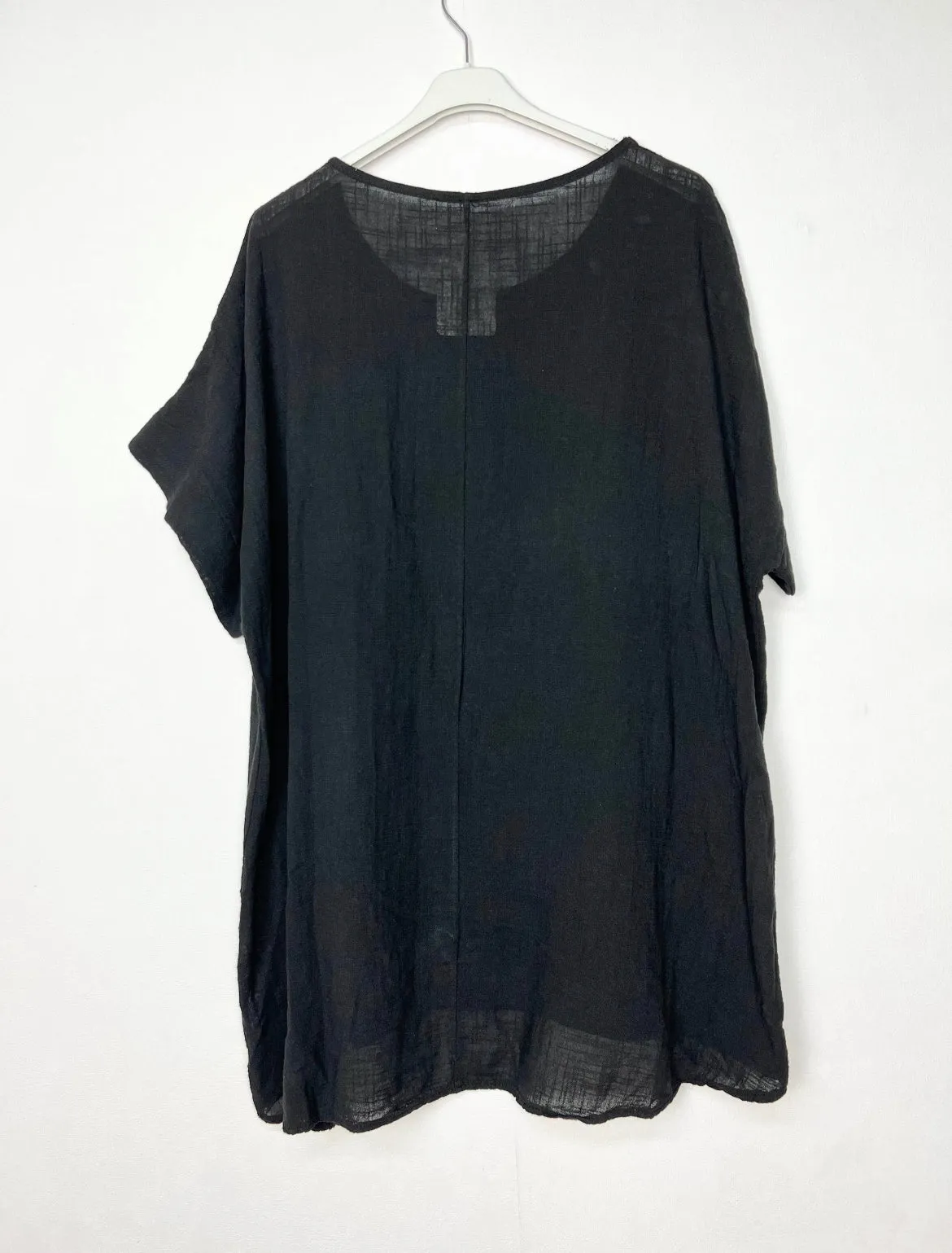 Short sleeve cotton tunic floral foil print