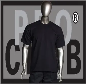 Short Sleeve Crew Neck Pro Club Heavyweight Black T Shirt