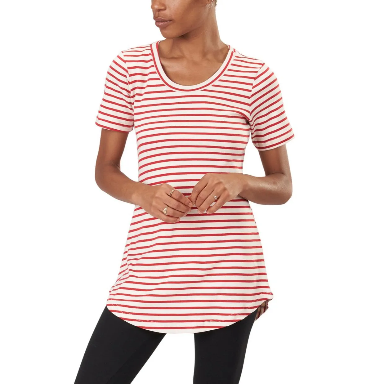 Short Sleeve Striped Maddi Tunic Tee