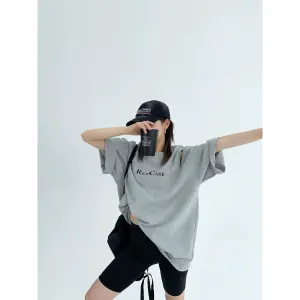 Shoulder Cutouts Oversized Graphic T-Shirt