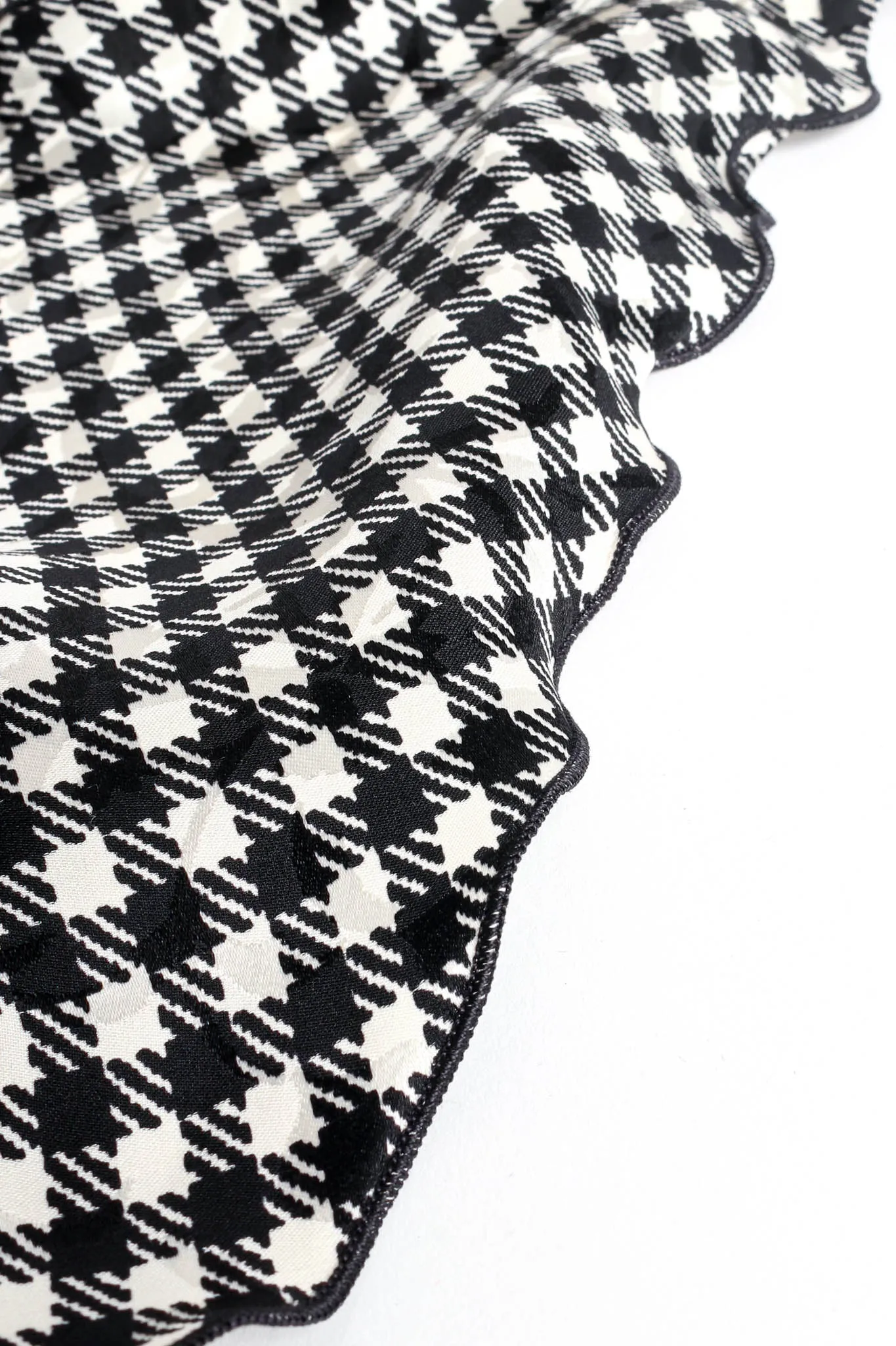Silk Gingham Tie Wrap Blouse