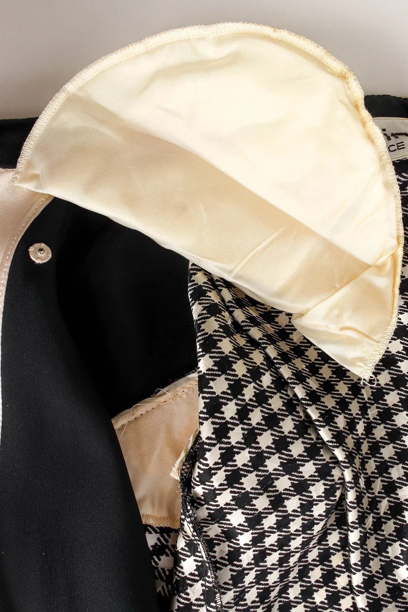Silk Gingham Tie Wrap Blouse