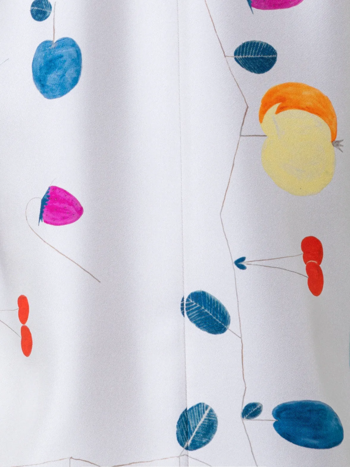 Silk Tunic Blouse with Fruits Print