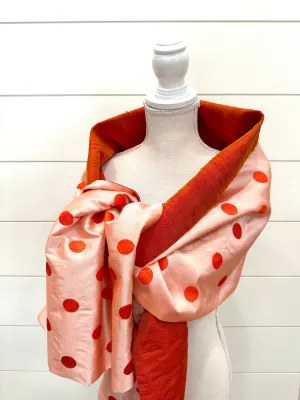 Silk Wrap in Orange w Orange Dot (LW112)