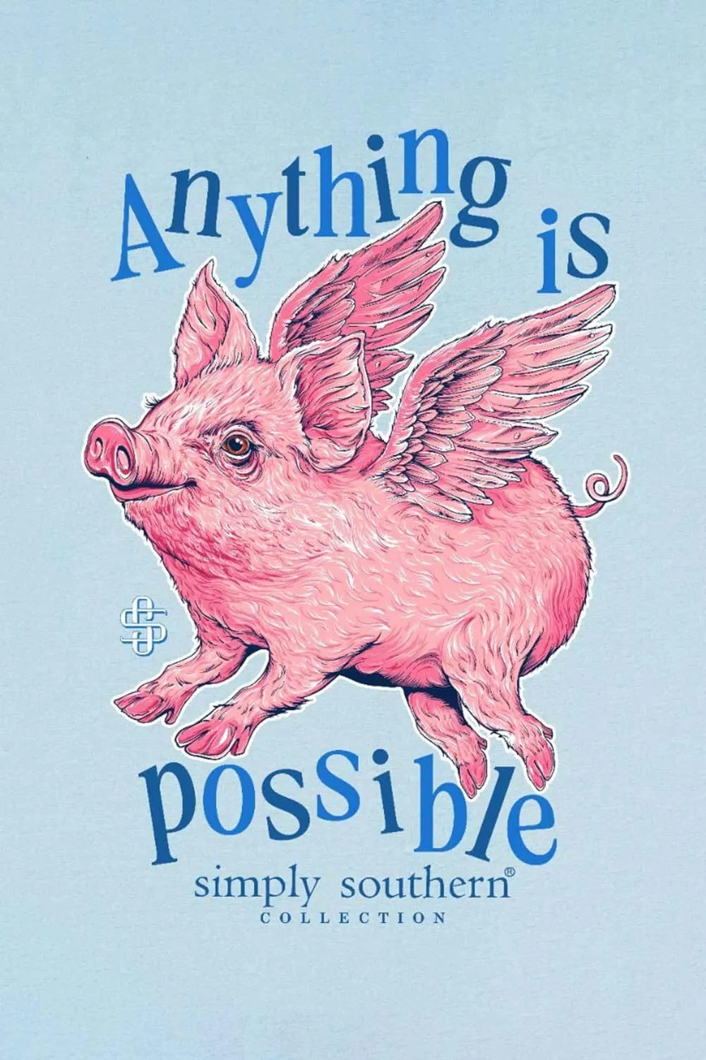 Simply Southern Anything is Possible T-shirt for Women in Ice Blue | SS-PIG-ICE
