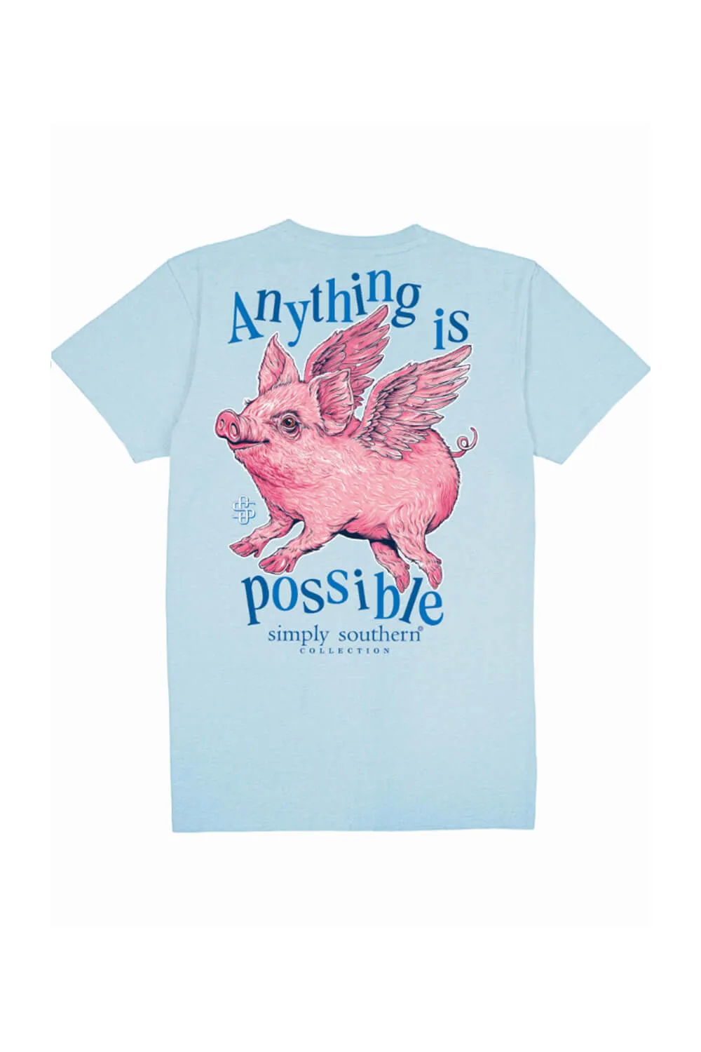 Simply Southern Anything is Possible T-shirt for Women in Ice Blue | SS-PIG-ICE