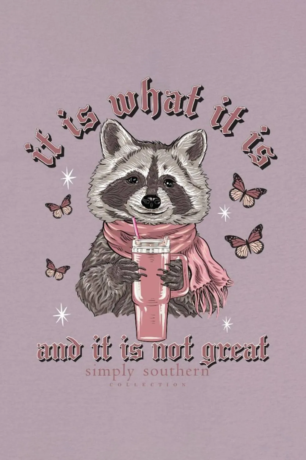 Simply Southern It Is What It Is Raccoon T-Shirt for Women in Purple | SS-RACCOON-PARAGON