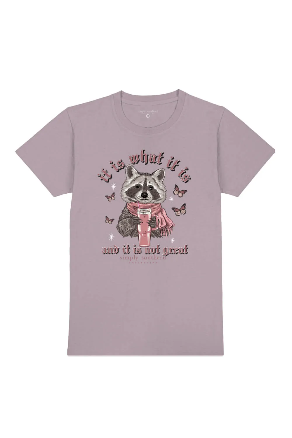 Simply Southern It Is What It Is Raccoon T-Shirt for Women in Purple | SS-RACCOON-PARAGON