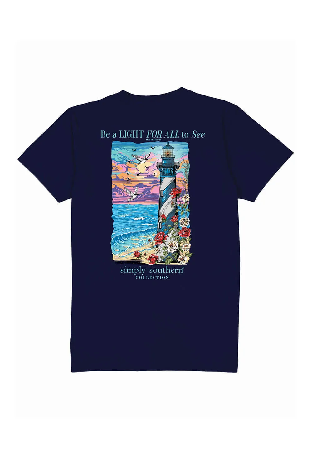 Simply Southern Lighthouse T-Shirt for Women in Navy | SS-LIGHT-NAVY