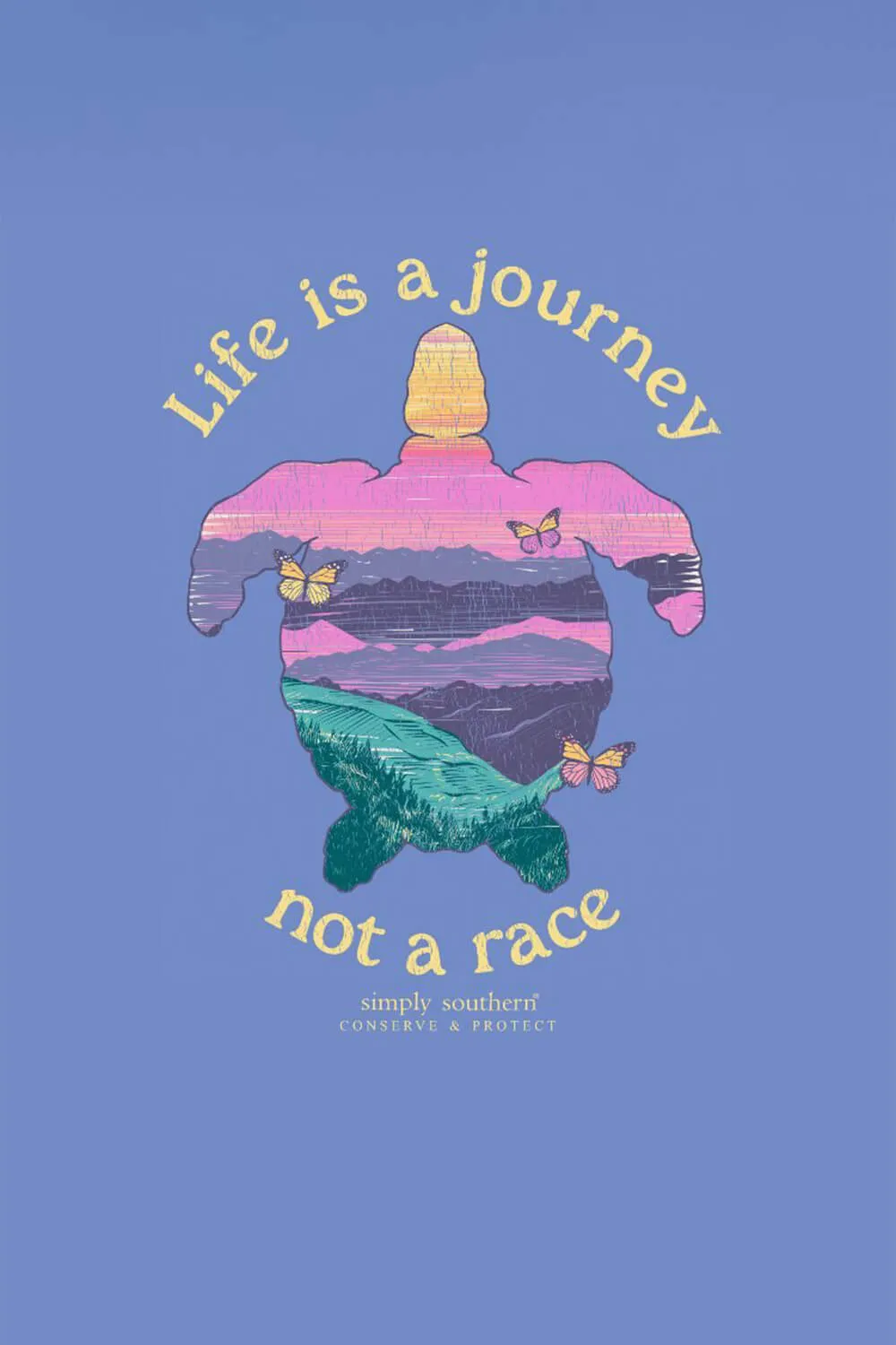 Simply Southern Plus Size Long Sleeve Life is a Journey Not A Race Turtle T-Shirt for Women in Vista | EXT-LS-TRACKT8-JOURNEY-VISTA