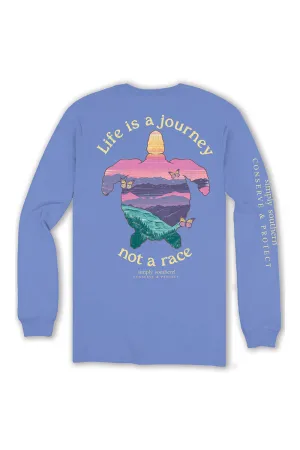 Simply Southern Plus Size Long Sleeve Life is a Journey Not A Race Turtle T-Shirt for Women in Vista | EXT-LS-TRACKT8-JOURNEY-VISTA