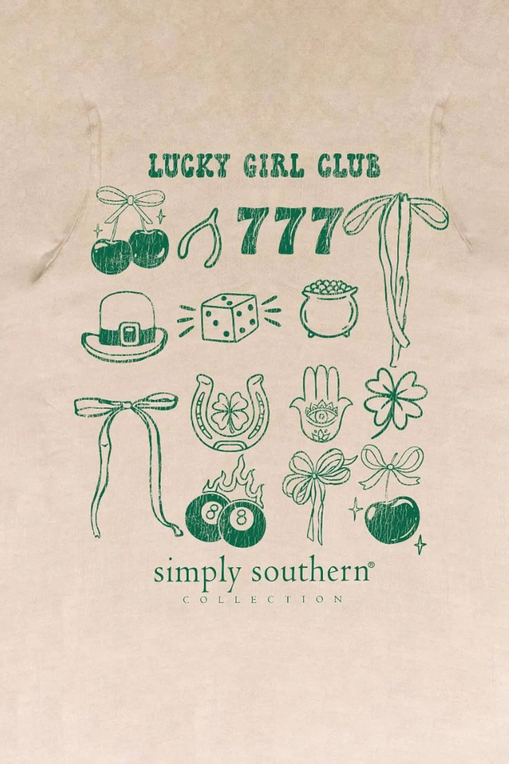 Simply Southern Plus Size Lucky Girl T-shirt for Women in Washed Ecru | EXT-SS-STPATRICKS-WSHECRU