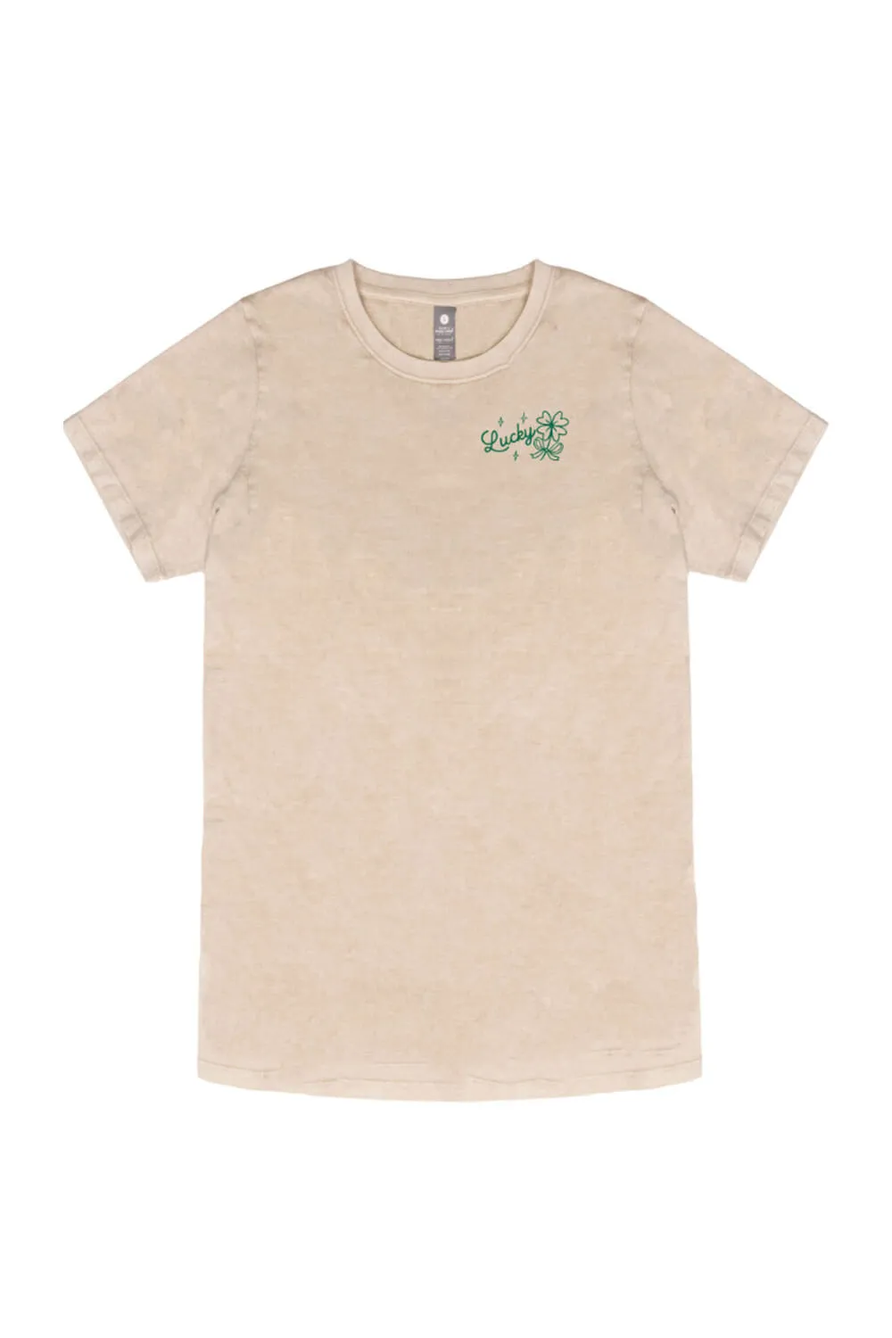 Simply Southern Plus Size Lucky Girl T-shirt for Women in Washed Ecru | EXT-SS-STPATRICKS-WSHECRU