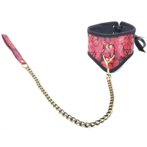 Sinful Red Bondage Collar with Silk Surface
