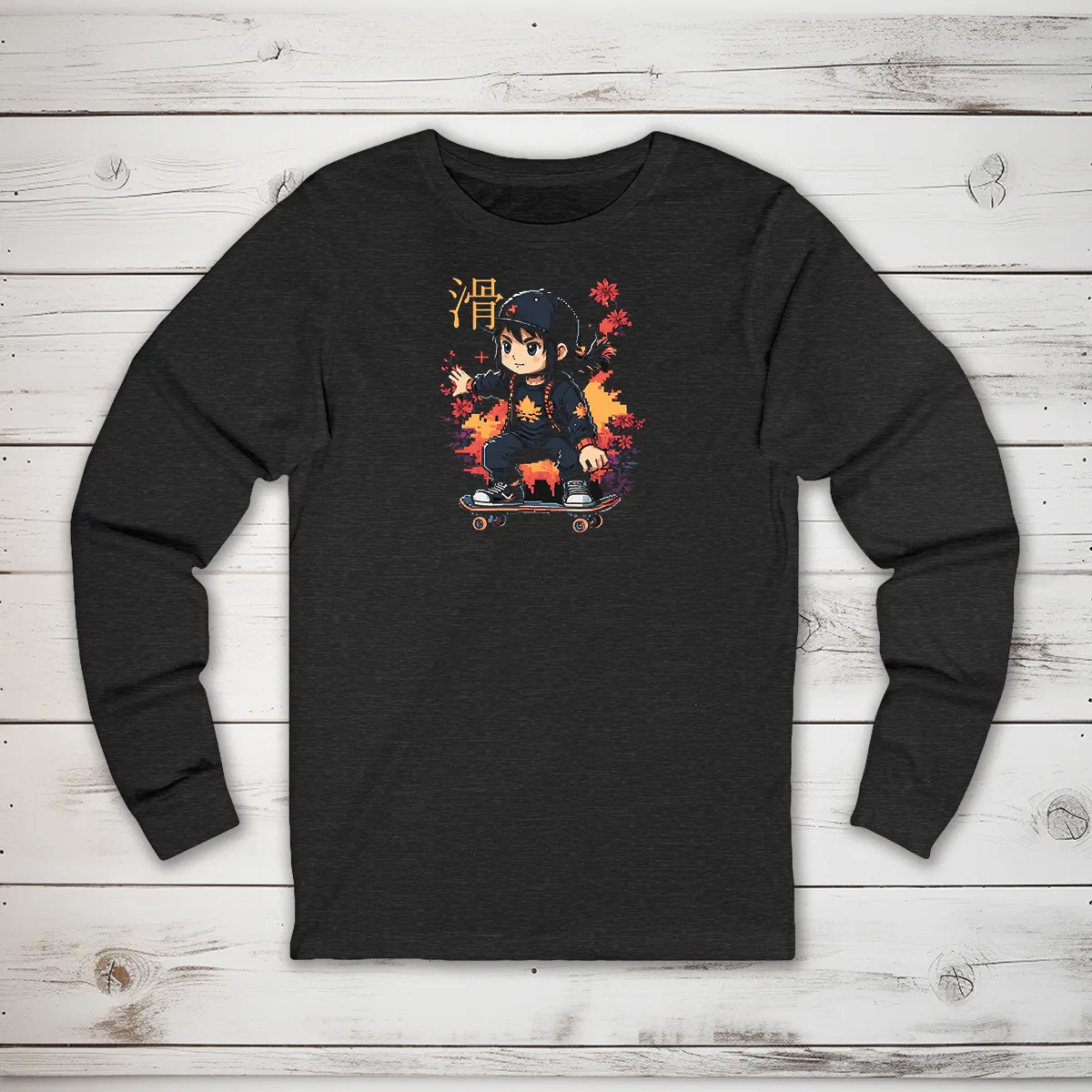 Skater Kanji Long Sleeve T-Shirt
