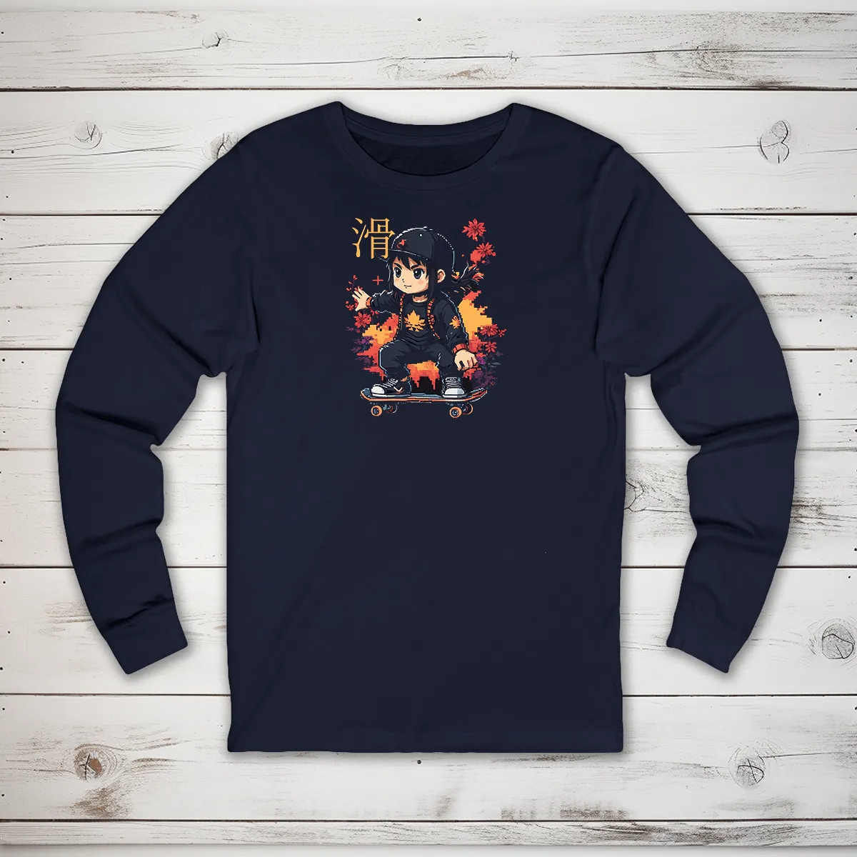 Skater Kanji Long Sleeve T-Shirt