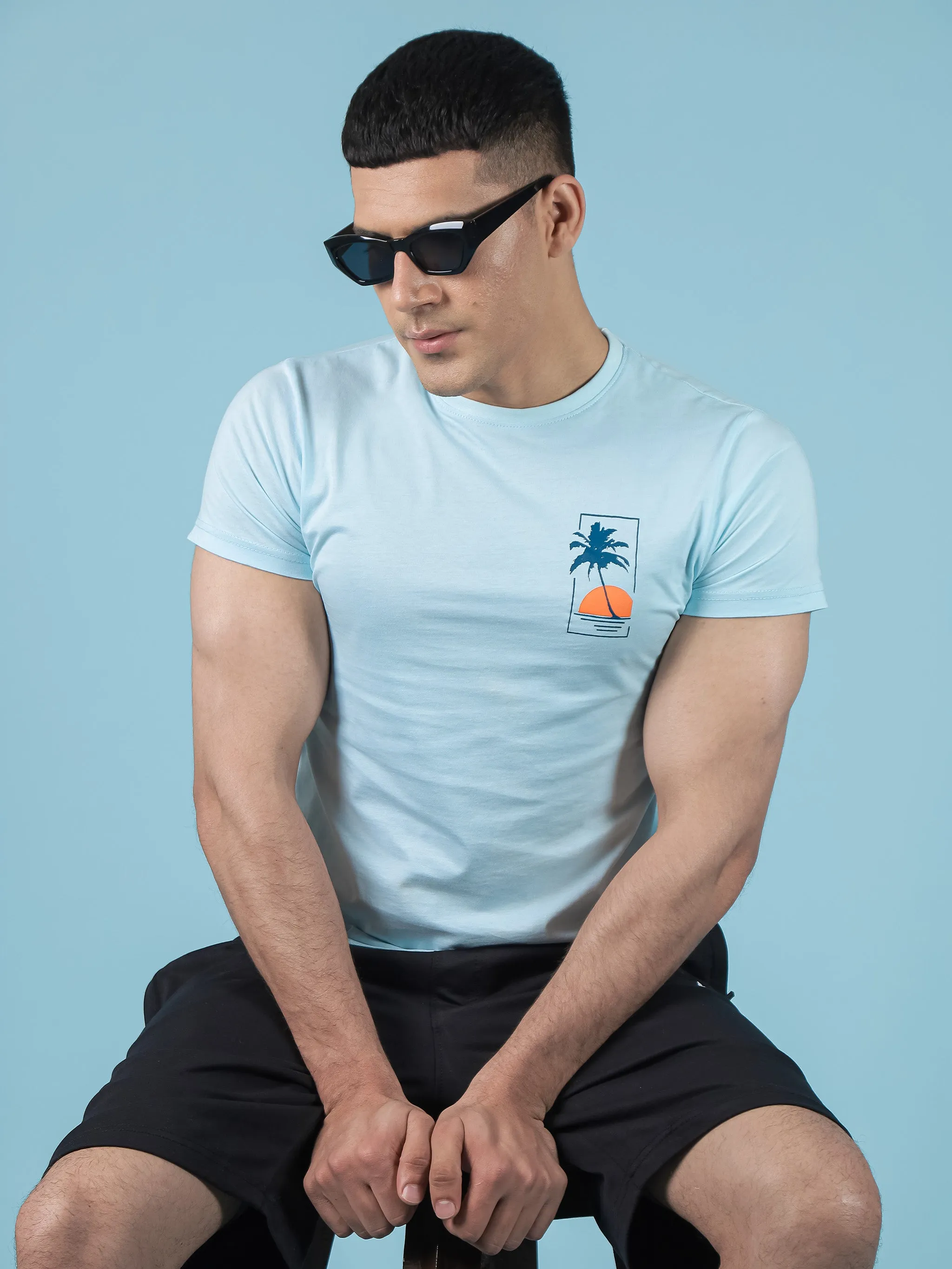 Sky Blue Graphic Tee