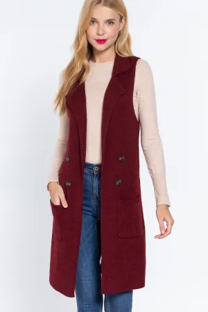 Sleeveless Long Sweater Vest
