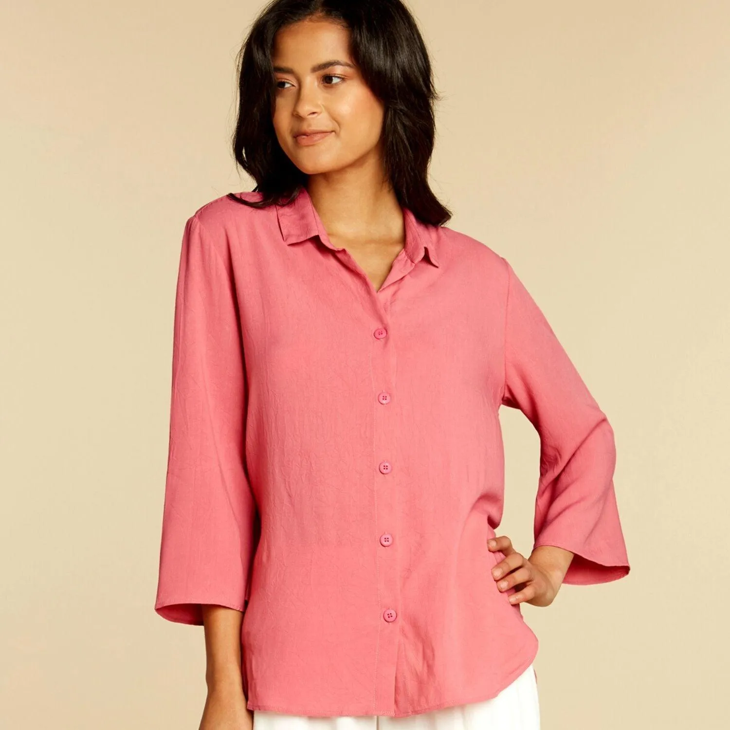Solid Coastal Tunic - Guava