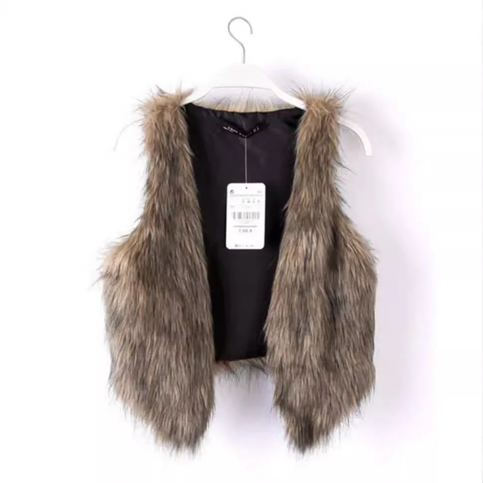 Solid Color Fox Fur Vest
