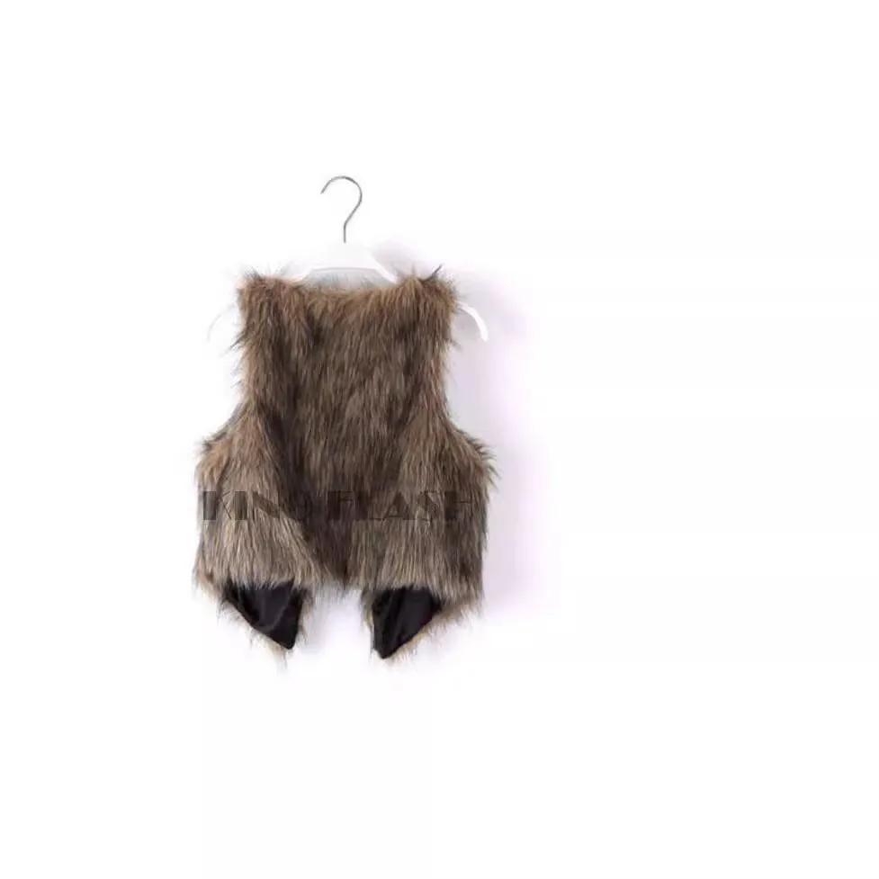 Solid Color Fox Fur Vest