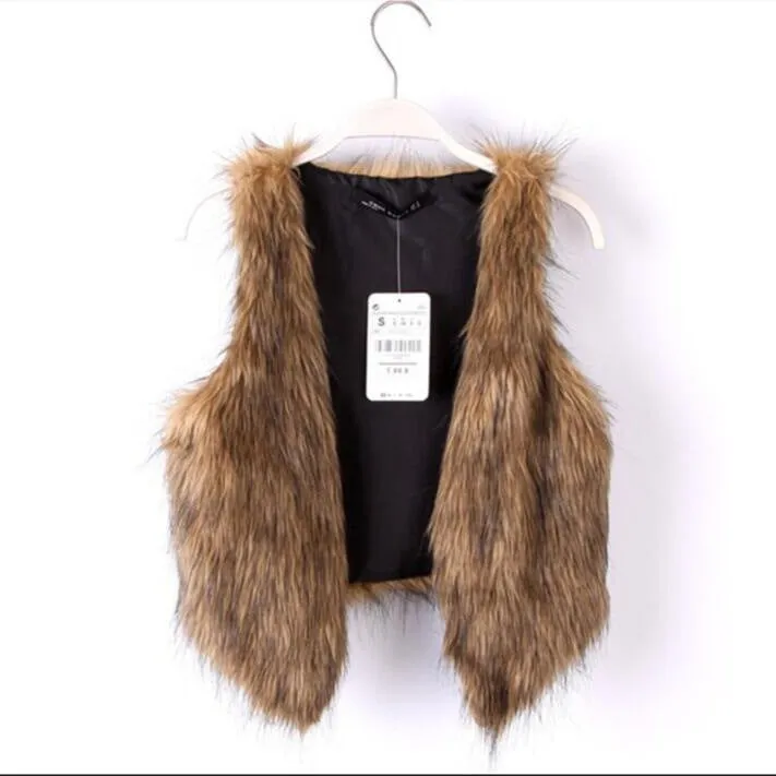 Solid Color Fox Fur Vest