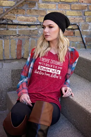 Spoiled Wife Shirt - Wife Shirt - Funny Wife Shirt Unisex V Neck T Shirt
