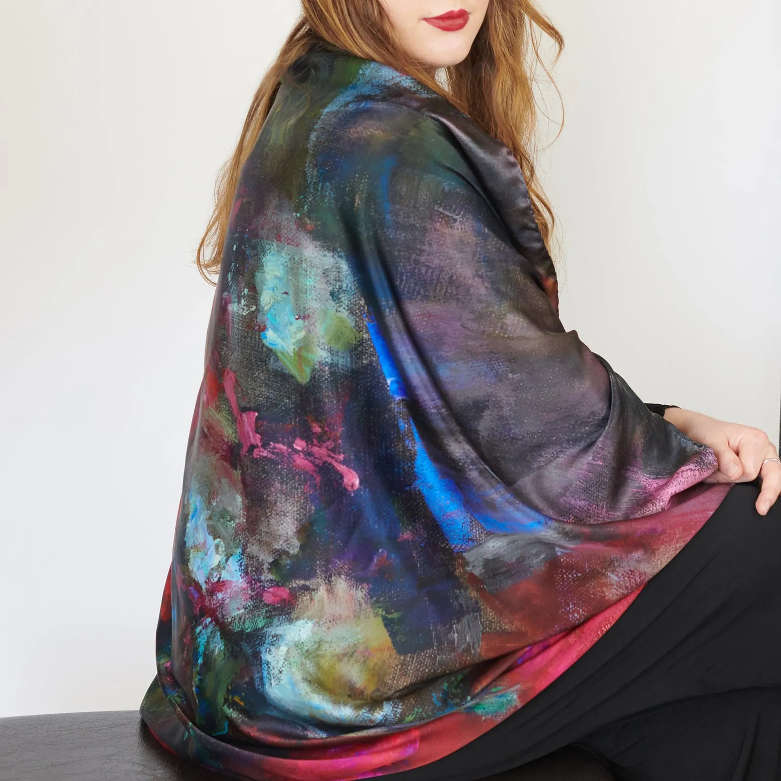 Spring is Coming, 53-inch Square Italian Silk Scarf