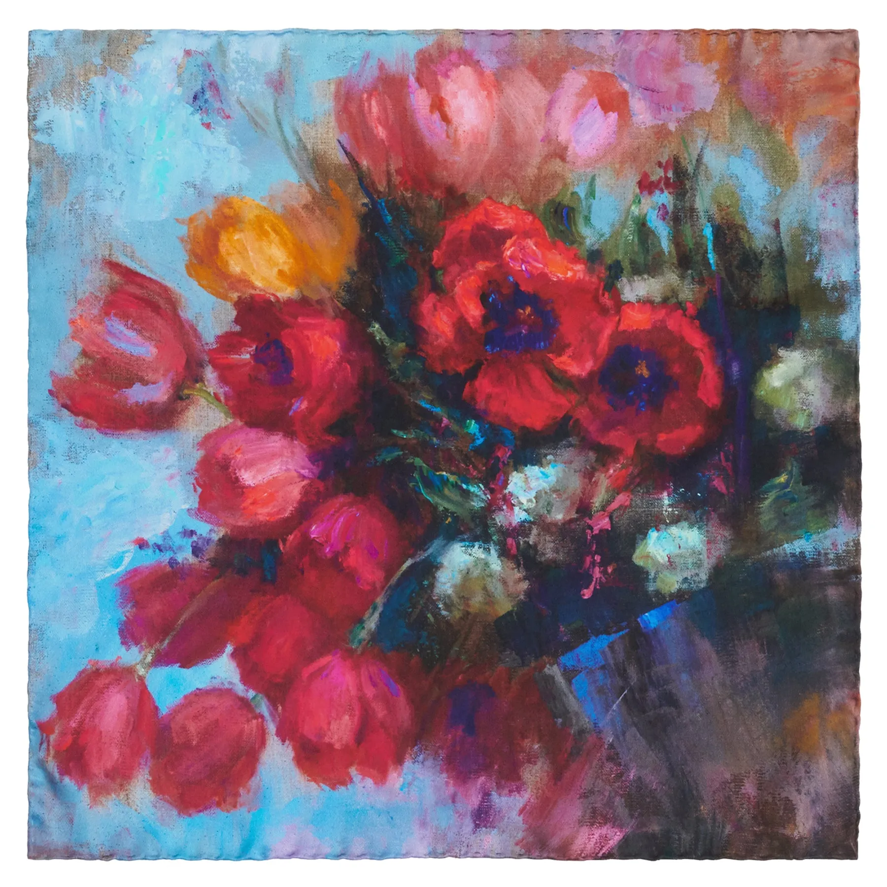 Spring is Coming, 53-inch Square Italian Silk Scarf