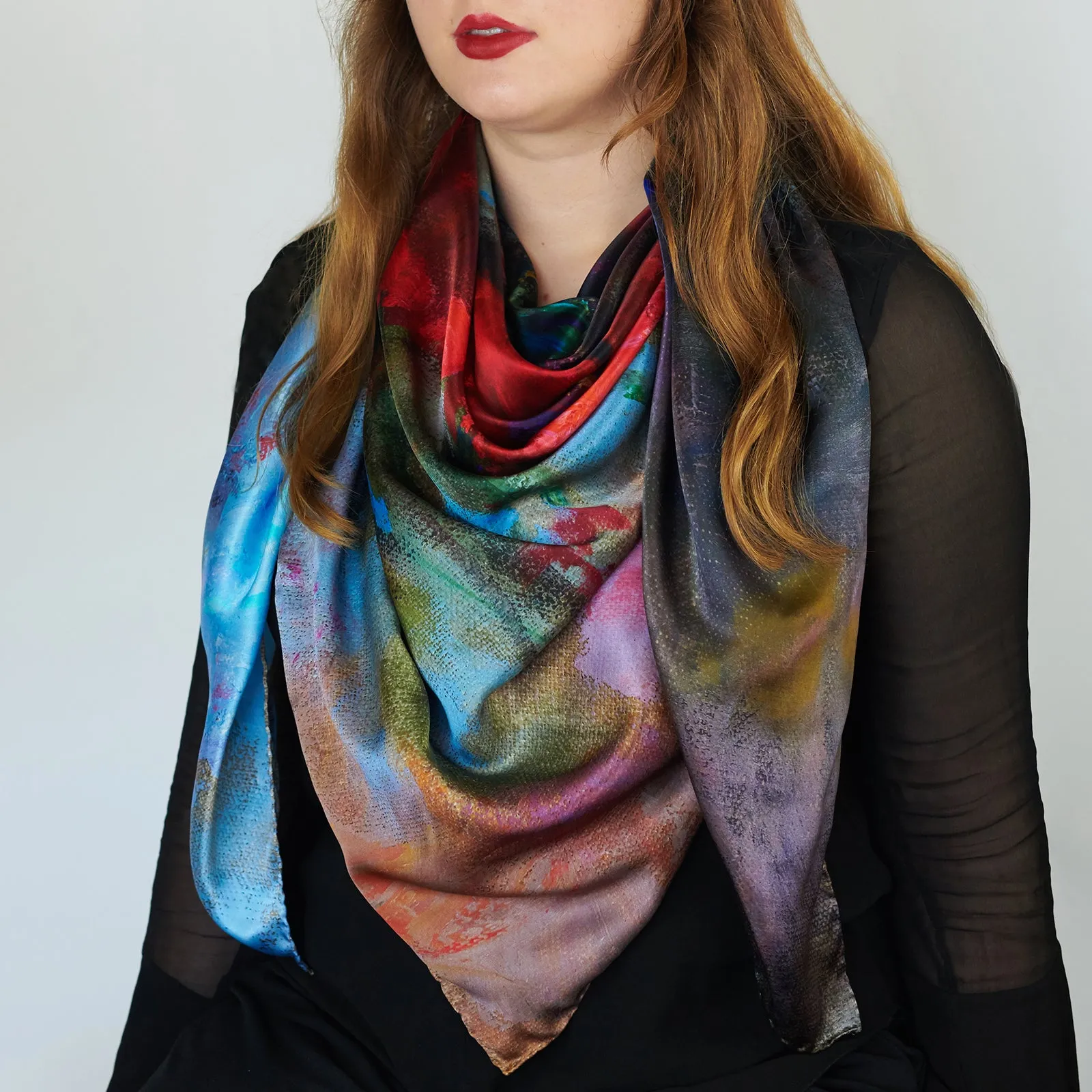 Spring is Coming, 53-inch Square Italian Silk Scarf