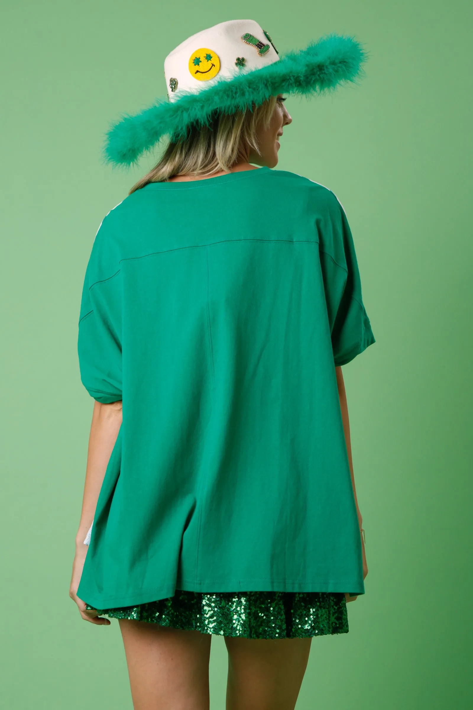 St. Patricks Sequin Clover Top