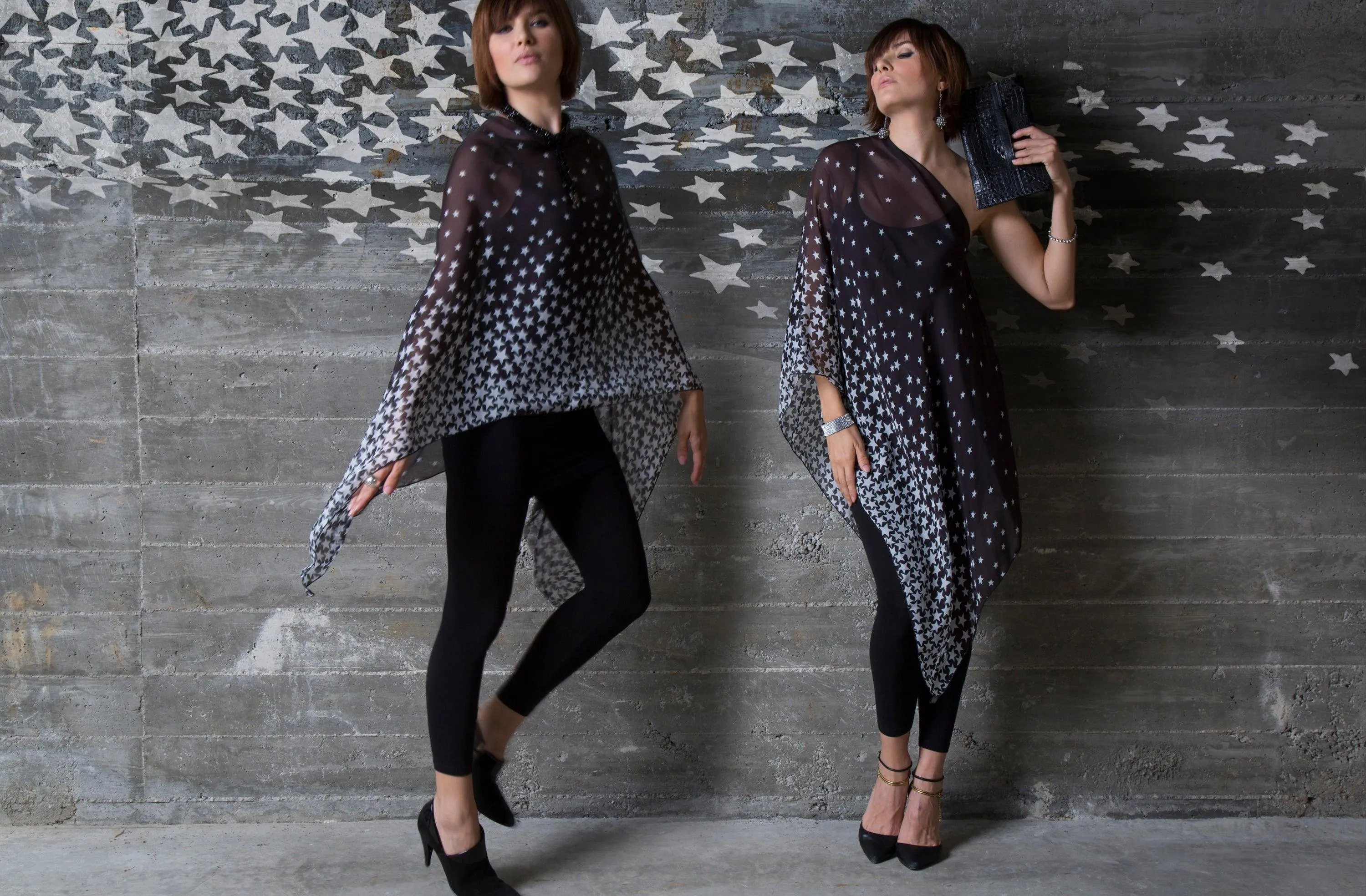 Starlight Silk Chiffon Scarf Wrap