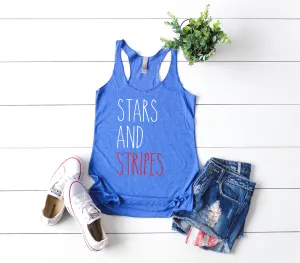 Stars And Stripes Tank | 4th Of July Tank | 4th Of July Shirt | Women's Fitting Racer Tank Shirt