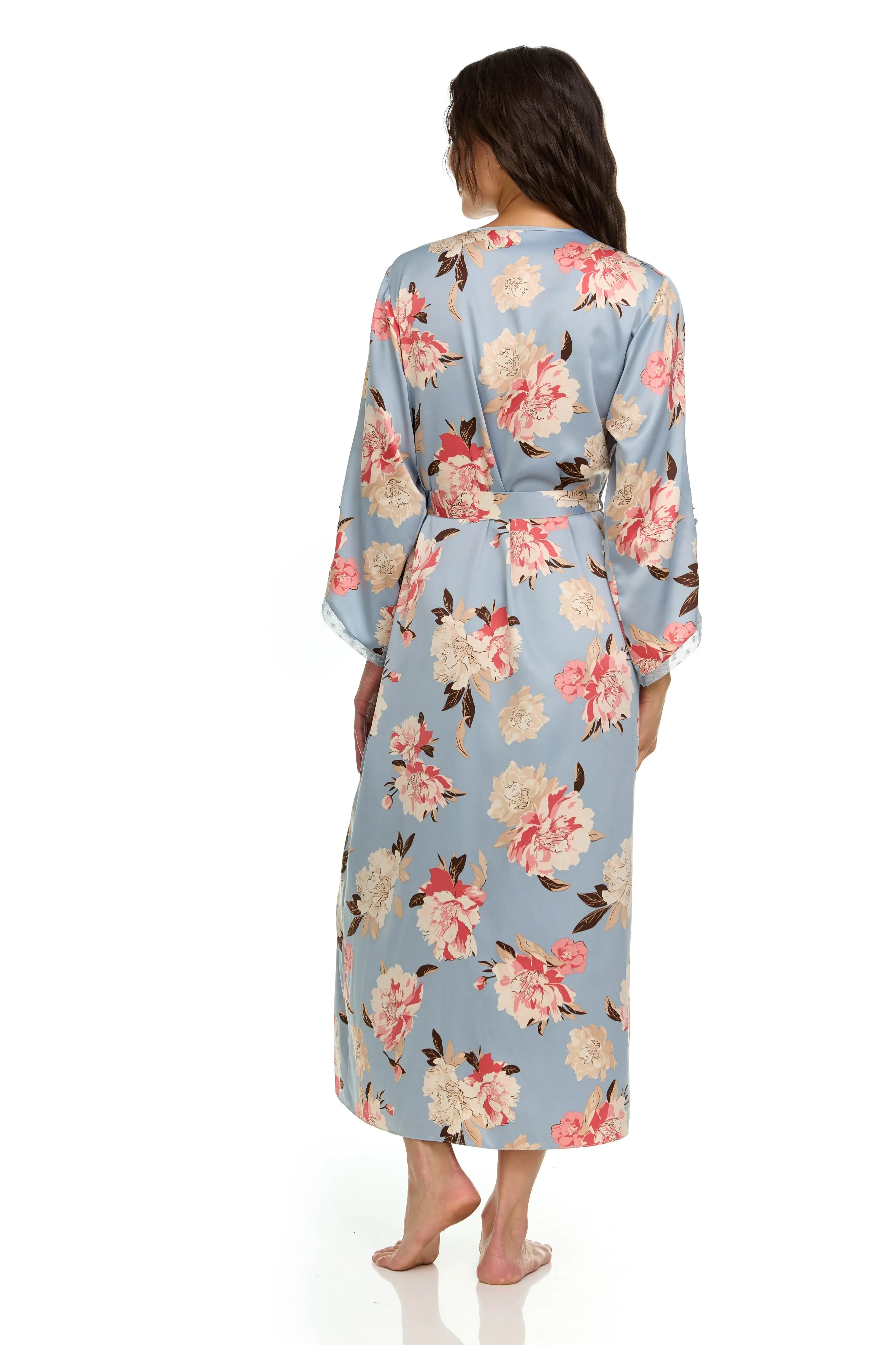 Stella Printed Wrap In Grey - Flora Nikrooz