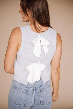 Stevie Sweater Vest Top in Gray