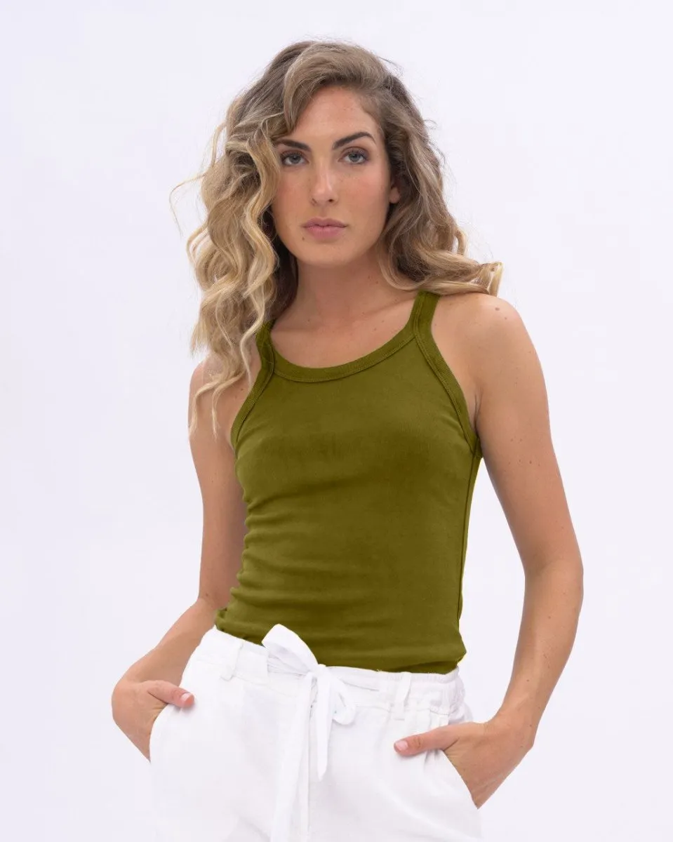 Stonewashed Organic Cotton Fitted Tank Top