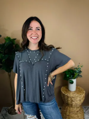 Storm Embroidered Pearl Top